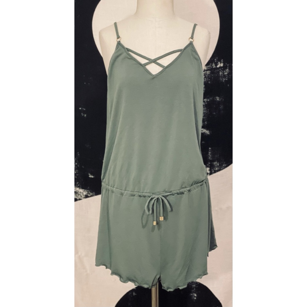 California Waves LARGE Olive Green Romper
